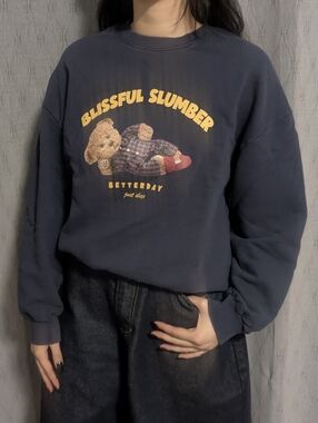 Navy Graphic Crewneck Sweater